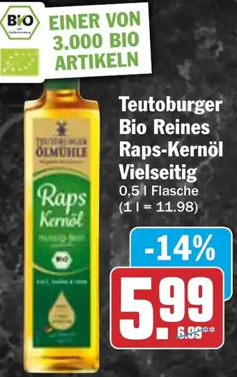 HIT Teutoburger Bio Reines Raps-Kernöl Vielseitig Angebot