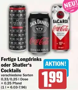 HIT Fertige Longdrinks oder Shatler's Cocktails Angebot
