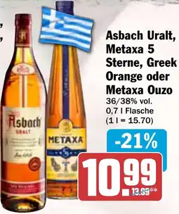 HIT Asbach Uralt, Metaxa 5 Sterne, Greek Orange oder Metaxa Ouzo Angebot