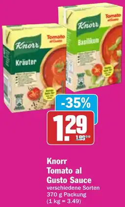 HIT Knorr Tomato al Gusto Sauce Angebot