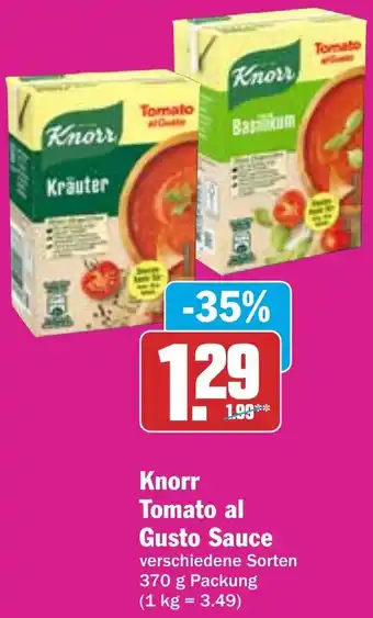 HIT Knorr Tomato al Gusto Sauce Angebot