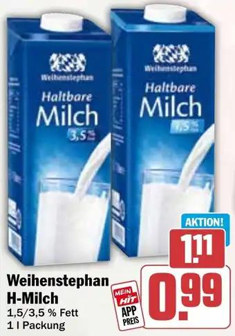 HIT Weihenstephan H-Milch Angebot