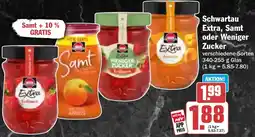 HIT Schwartau Extra, Samt oder Weniger Zucker Angebot