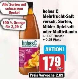 HIT hohes C Mehrfrucht-Saft versch. Sorten, Milder Apfelsaft oder Multivitamin Angebot