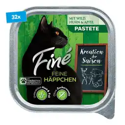Netto Marken-Discount Finé Feine Häppchen Kreation der Saison Pastete mit Wild, Huhn & Apfel 100 g, 32er Pack Angebot