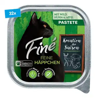 Netto Marken-Discount Finé Feine Häppchen Kreation der Saison Pastete mit Wild, Huhn & Apfel 100 g, 32er Pack Angebot