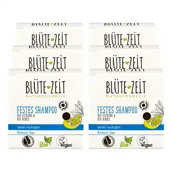 Netto Marken-Discount BLÜTE-ZEIT Festes Shampoo Normales Haar Bio-Zitrone & Bio-Birke 60 g, 6er Pack Angebot