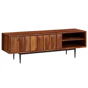 Netto Marken-Discount KADIMA DESIGN TV-Kommode, Sheeshamholz, bis 55 Zoll, Push-to-Open, Edelstahlbeine Angebot