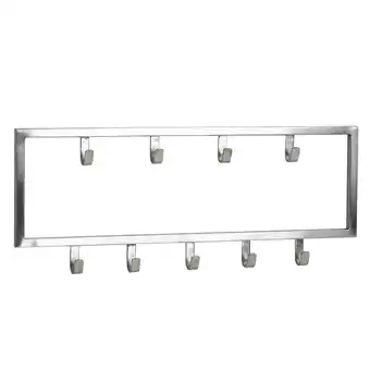 Netto Marken-Discount KADIMA DESIGN Wandgarderobe aus poliertem Stahl in Silber, Platzsparendes, stilvolles Wohnaccessoire Angebot