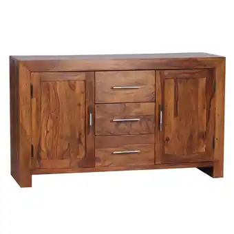 Netto Marken-Discount KADIMA DESIGN Elegantes Sideboard Sheesham, 3 Schubladen, 2 Türen, Landhaus-Stil Angebot
