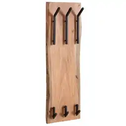 Netto Marken-Discount KADIMA DESIGN Wandgarderobe Akazie & Metall, Natürliche Baumkante, 35,5x11x100 cm Angebot