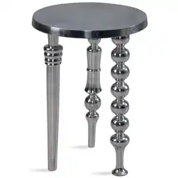 Netto Marken-Discount KADIMA DESIGN Beistelltisch 44x44x63 cm Aluminium, Dreibein Design in Silber Angebot