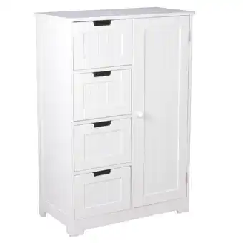 Netto Marken-Discount KADIMA DESIGN Badschrank im Landhausstil mit 4 Schubladen und Stauraum, MDF, weiß matt lackiert Angebot