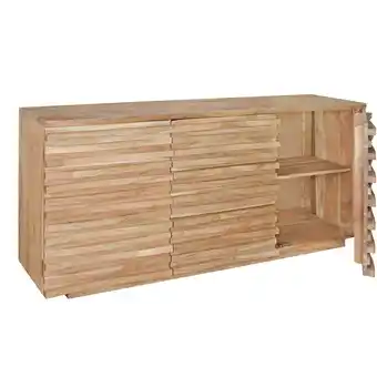 Netto Marken-Discount KADIMA DESIGN Sideboard Akazien-Massivholz, Natur-Baumkante, Landhaus-Stil, 160x75x43 cm Angebot