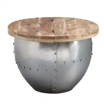 Netto Marken-Discount KADIMA DESIGN Couchtisch SERCHIO, rund, Industrial-Stil, Massivholz/Metall, Stauraum Angebot