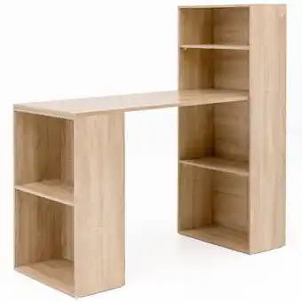 Netto Marken-Discount KADIMA DESIGN Schreibtisch mit Regal BRENTA: 120x120x53 cm, Spanplatten, variable Regalhöhen Angebot