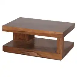 Netto Marken-Discount KADIMA DESIGN Sheesham Massivholz Couchtisch, 90x60 cm, Einzigartige Maserung, 30 kg Belastbar Angebot