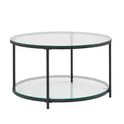 Netto Marken-Discount KADIMA DESIGN Couchtisch TREBBIA: Glas-Metall Mix, 2 Ablagen, 80x80x45 cm, Marmoroptik, stabil Angebot