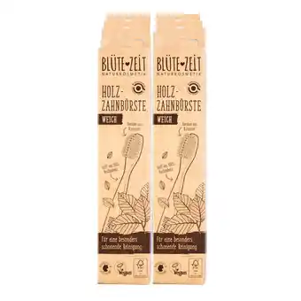 Netto Marken-Discount Blütezeit Holz Zahnbürste Erwachsene weich, 6er Pack Angebot