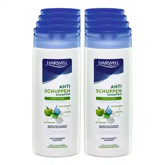 Netto Marken-Discount Hairwell Shampoo Anti Schuppen Clean & Care 300 ml, 8er Pack Angebot