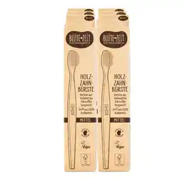 Netto Marken-Discount Blütezeit Holz Zahnbürste Erwachsene mittel, 6er Pack Angebot