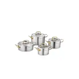 Netto Marken-Discount Korkmaz Proline Topfset mit Glasdeckel - 8-teilig - Edelstahl 18/10 Angebot