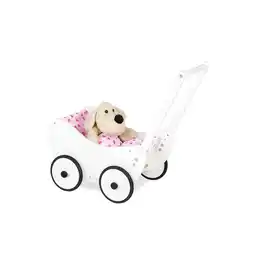 Netto Marken-Discount Trixi Puppenwagen inkl. Bettzeug - Lauflernhilfe aus Holz Angebot