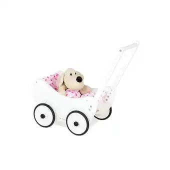 Netto Marken-Discount Trixi Puppenwagen inkl. Bettzeug - Lauflernhilfe aus Holz Angebot