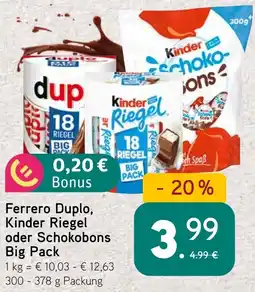 Dornseifer Ferrero Duplo, Kinder Riegel oder Schokobons Big Pack Angebot