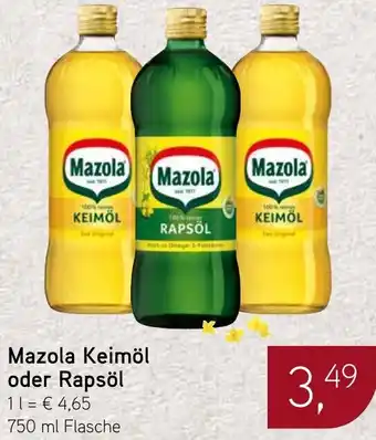 Dornseifer Mazola Keimöl oder Rapsöl Angebot