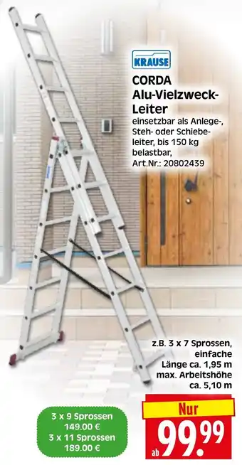 Herkules Baumarkt KRAUSE CORDA Alu-Vielzweck Leiter Angebot