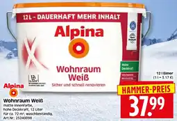 Herkules Baumarkt Alpina Wohnraum Weiß Angebot