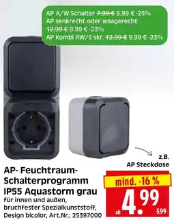 Herkules Baumarkt AP-Feuchtraum Schalterprogramm IP55 Aquastorm grau Angebot