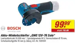 toom Baumarkt BOSCH Akku-Winkelschleifer ,,GWS 12V-76 Solo" Angebot