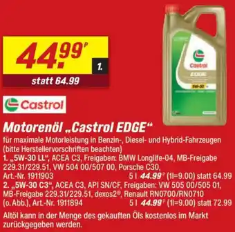 toom Baumarkt Castrol Motorenöl „Castrol EDGE" Angebot