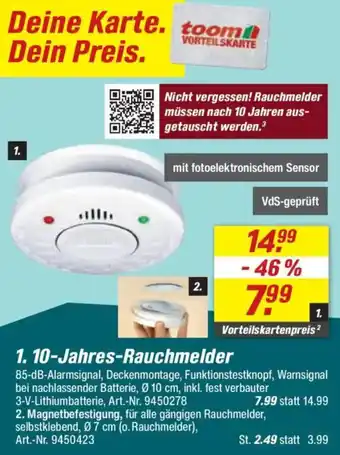 toom Baumarkt 10-Jahres-Rauchmelder Angebot