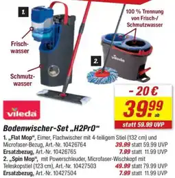 toom Baumarkt Vileda Bodenwischer-Set „H2Pr0" Angebot