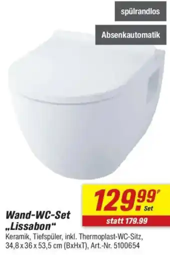 toom Baumarkt Wand-WC-Set „Lissabon" Angebot