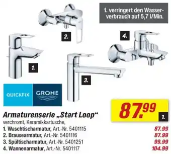 toom Baumarkt QUICKFIX GROHE Armaturenserie ,,Start Loop" Angebot