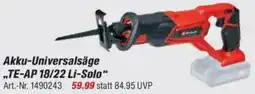 toom Baumarkt Einhell Akku-Universalsäge „TE-AP 18/22 Li-Solo" Angebot