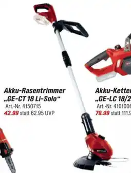 toom Baumarkt Einhell Akku-Rasentrimmer „GE-CT 18 Li-Solo" Angebot