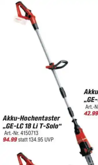 toom Baumarkt Einhell Akku-Hochentaster ,,GE-LC 18 Li T-Solo" Angebot