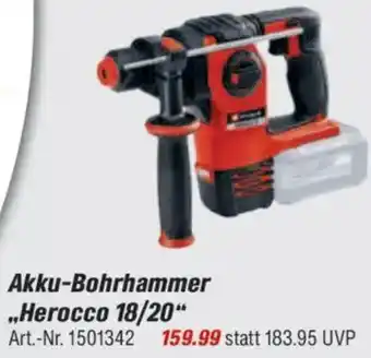 toom Baumarkt Einhell Akku-Bohrhammer ,,Herocco 18/20" Angebot