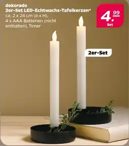 NETTO Dekorado 2er-set led-echtwachs-tafelkerzen Angebot