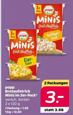 NETTO Popp brotaufstrich minis im 3er-pack Angebot