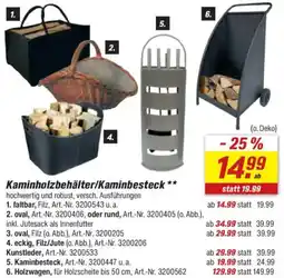 toom Baumarkt Kaminholzbehälter/Kaminbesteck Angebot