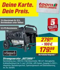 toom Baumarkt Scheppach Stromgenerator „BGT2800" Angebot