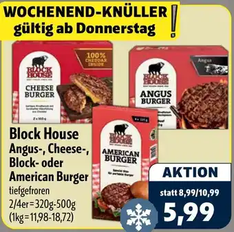 Aktiv Irma Block House Angus-, Cheese-, Block- oder American Burger Angebot