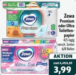 Aktiv Irma Zewa Premium oder Ultra Toilettenpapier Angebot