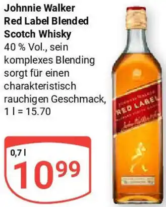 Globus Johnnie Walker Red Label Blended Scotch Whisky Angebot